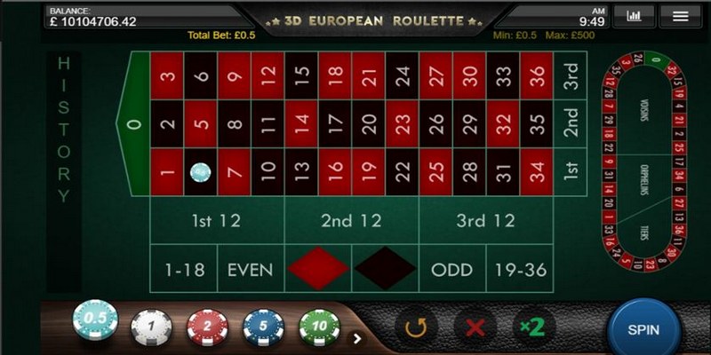 Quay số theo dõi kết quả của Roulette 3d